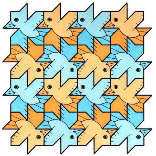 Birds 1 - Geometric, One Motif, of a Square - David Bailey's World of Tessellations Birds 1 - Geometric, One Motif, of a Square - David Bailey's World of Tessellations